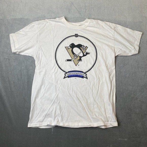Gildan Other - Pittsburgh Penguins Stanley Cup Champions NHL T Shirt White Mens Size‎ L